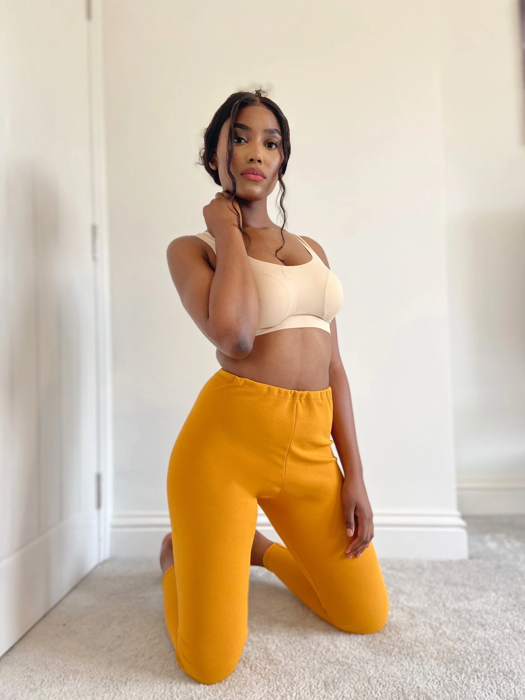 Dark Mustard Crepe Leggings — MS Campbell