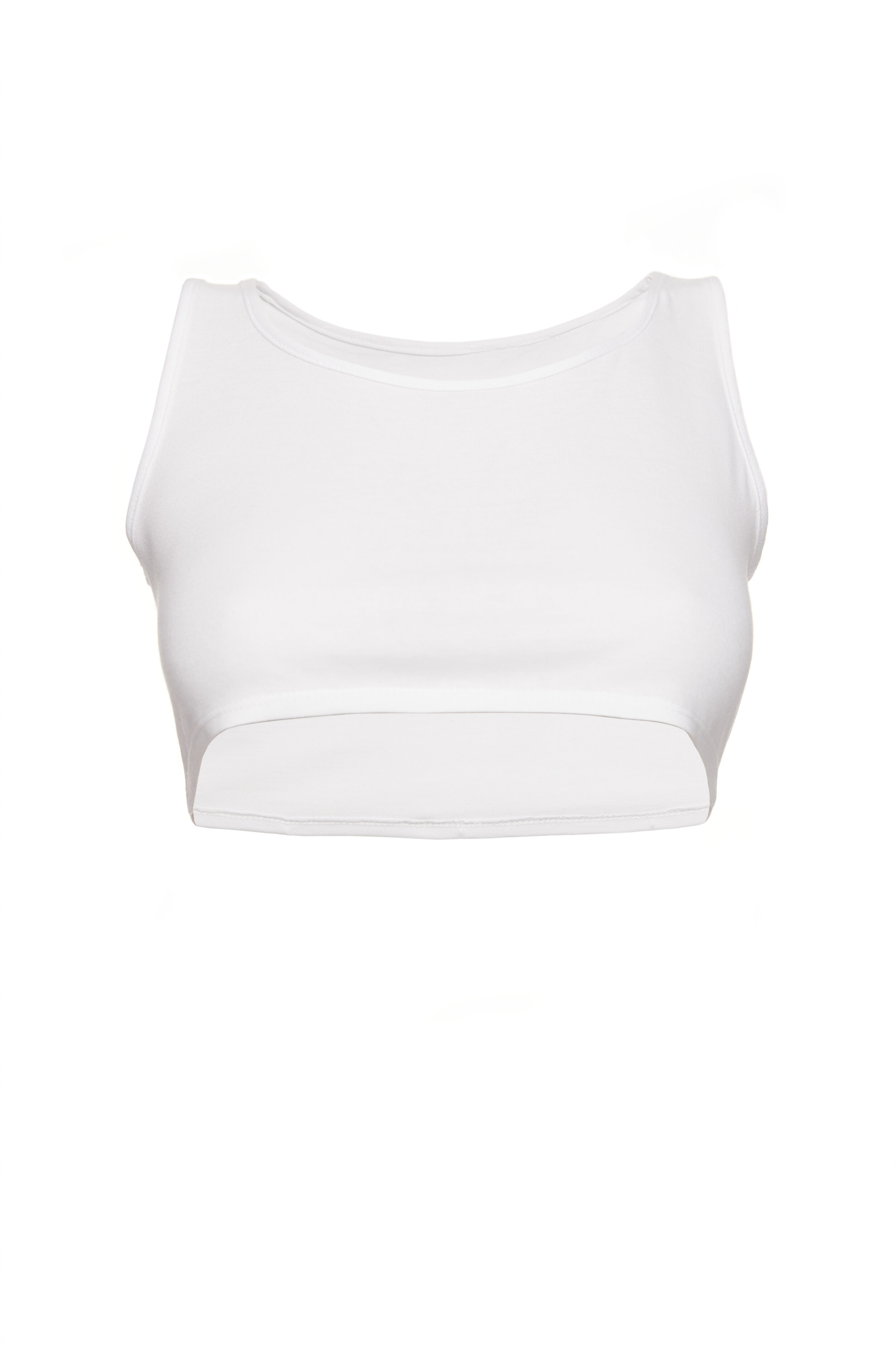 White Cropped Cotton Tank