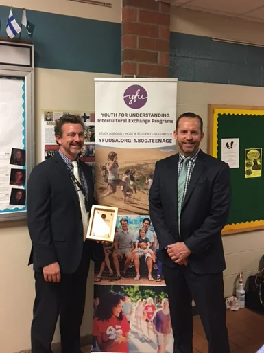 Jason Schrock, Principal Howell High School and Scott Messing, President and CEO YFU USA September 12, 2017