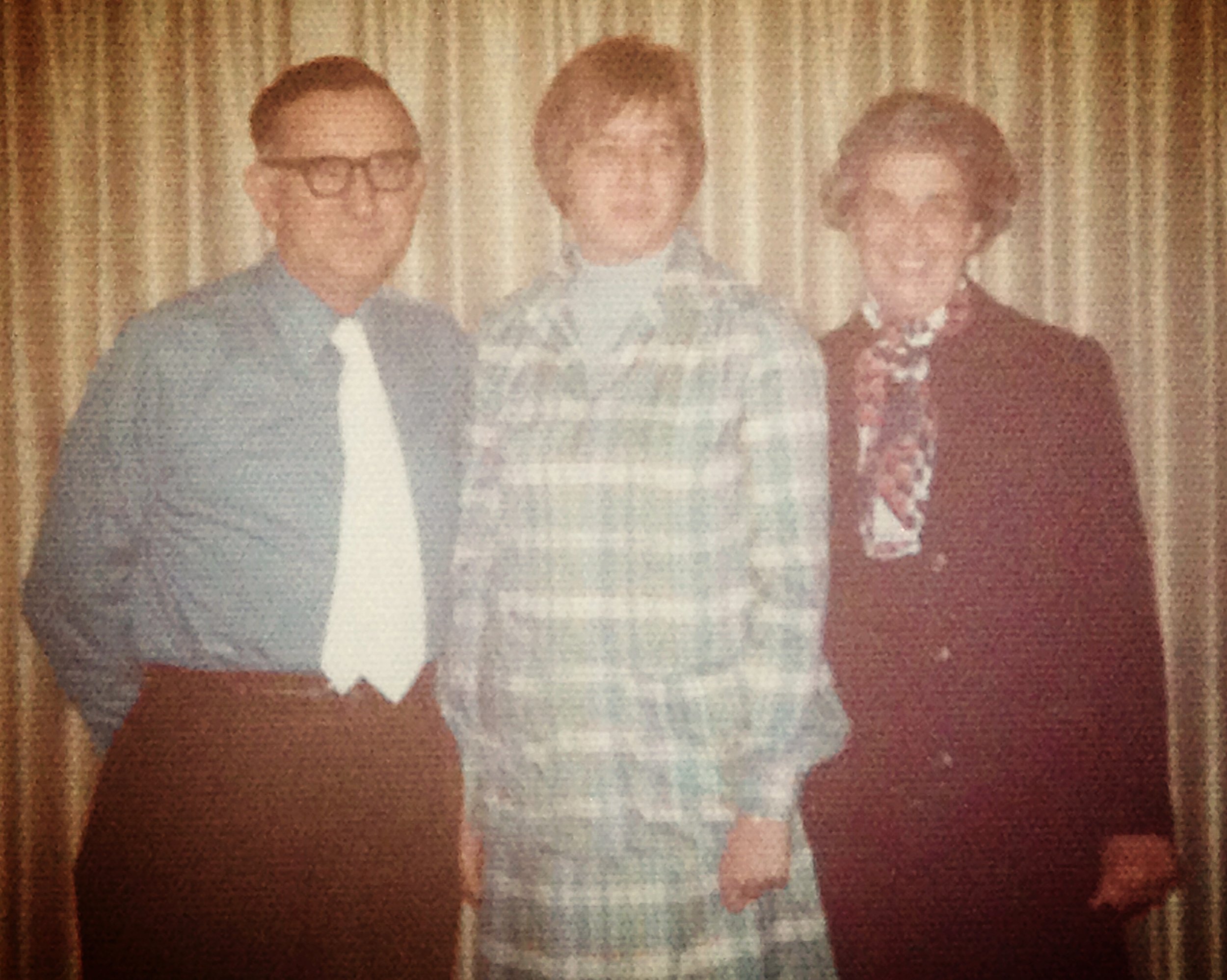  Sharon and her parents, Olive and Dorman Holcomb,&nbsp;Departure Day, 1972. 