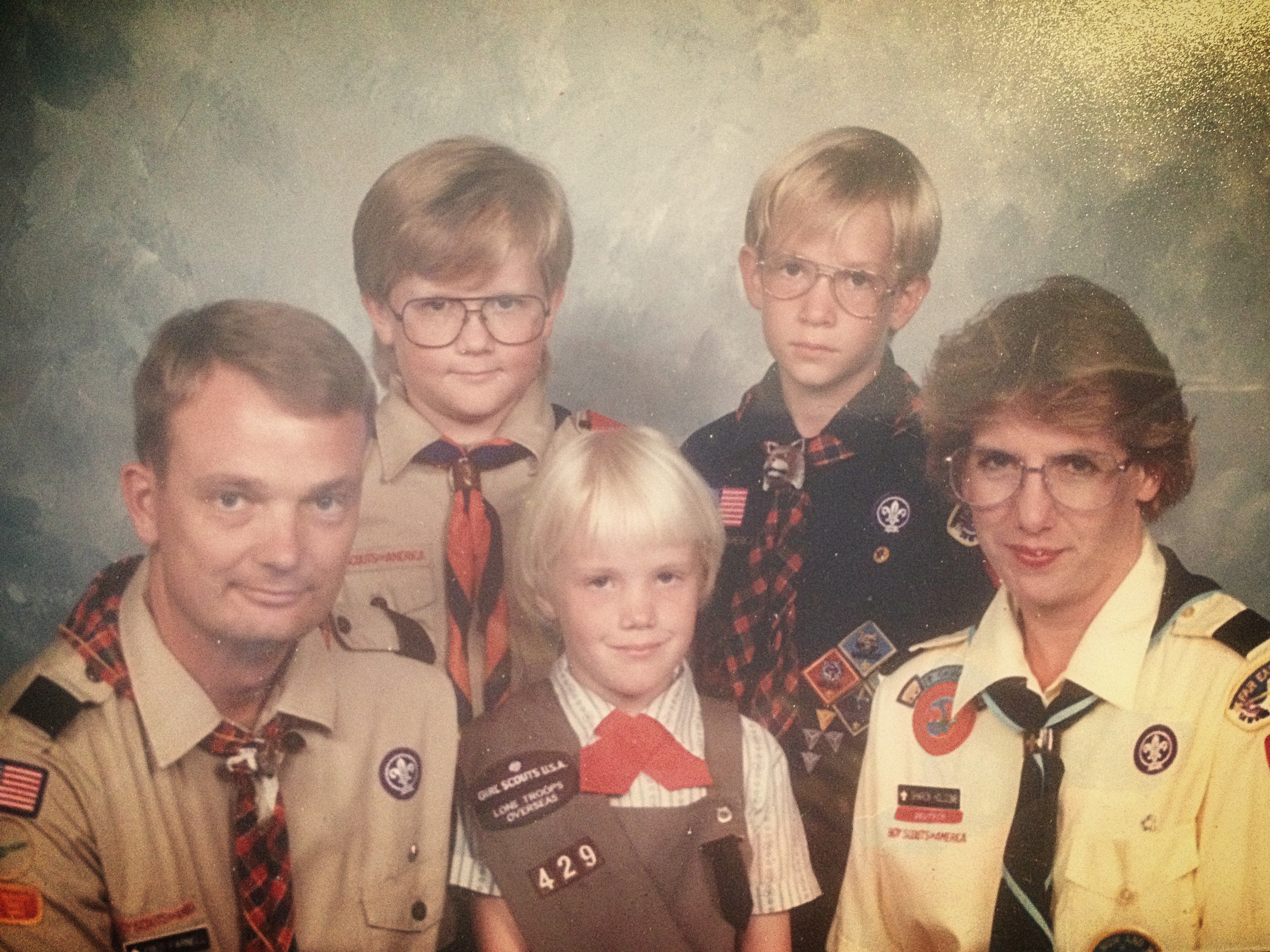 Farnell Family Scouts, 1995: Fred, Matthew, Ariane, Patrick and Sharon. 