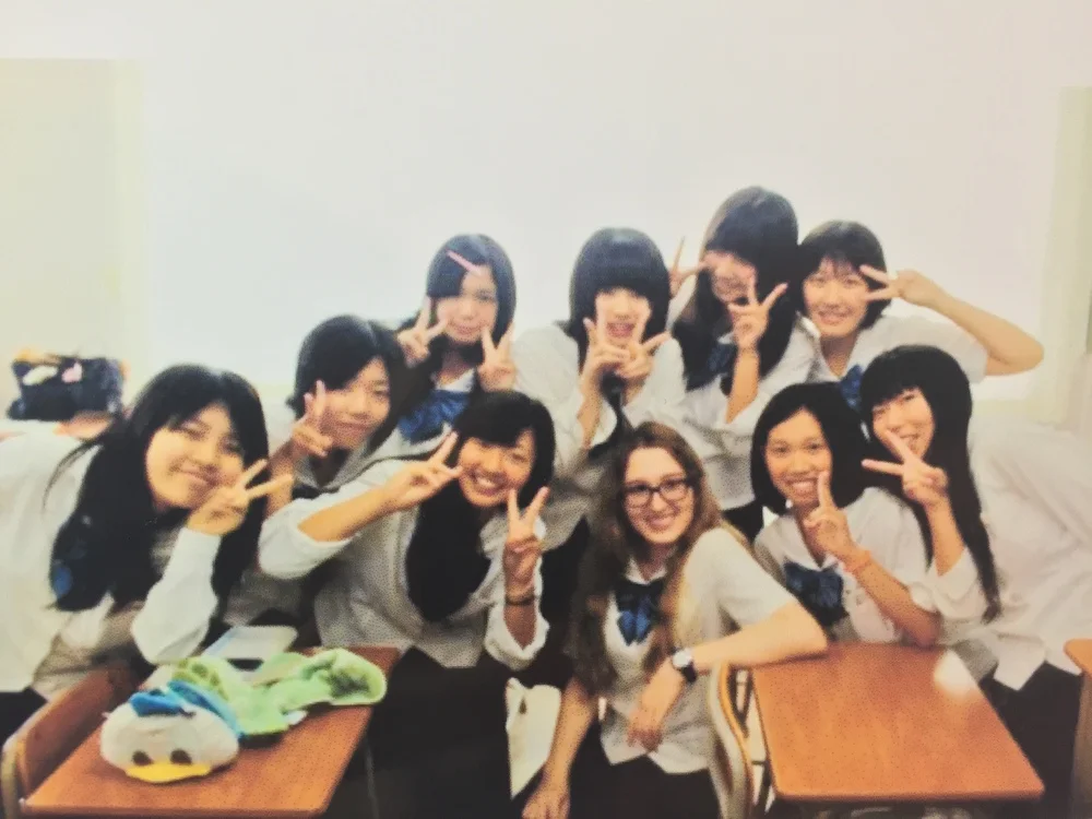 I was very shy on the first day of class, but these girls came up, and we became very close afterwards. They'd have me help them with their English homework, and I'd shared any American snacks with them. We still keep in touch to this day.