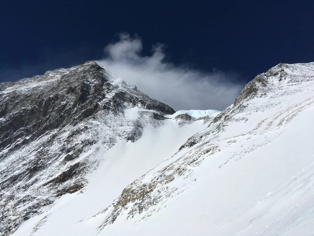 Everest's South Summit and the Geneva Spur, as seen from Camp III