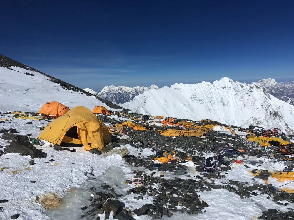 The South Col after a wind storm -- an inhospitable place