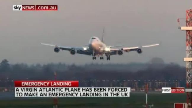 Virgin Atlantic Flight VS43, a Boeing 747-400, makes an emergency landing at Gatwick in December of 2014, without it's starboard main landing gear (outboard) after circling for hours burning off fuel.
