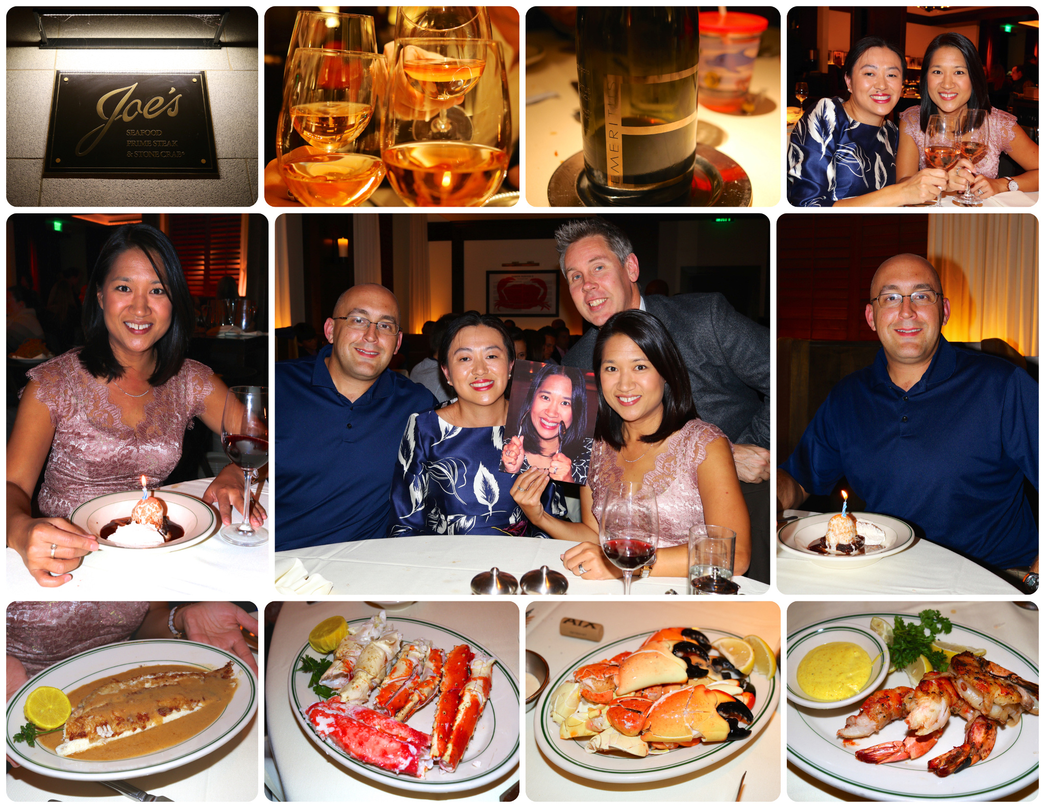 Pake's and Way's, Joe's Seafood, Prime Steak & Stone Crab in Washington, D.C. in October 2015. And we're holding up a photo of Nat's twin sister, Norma, who lives in Thailand, so that she could celebrate with us too! :)