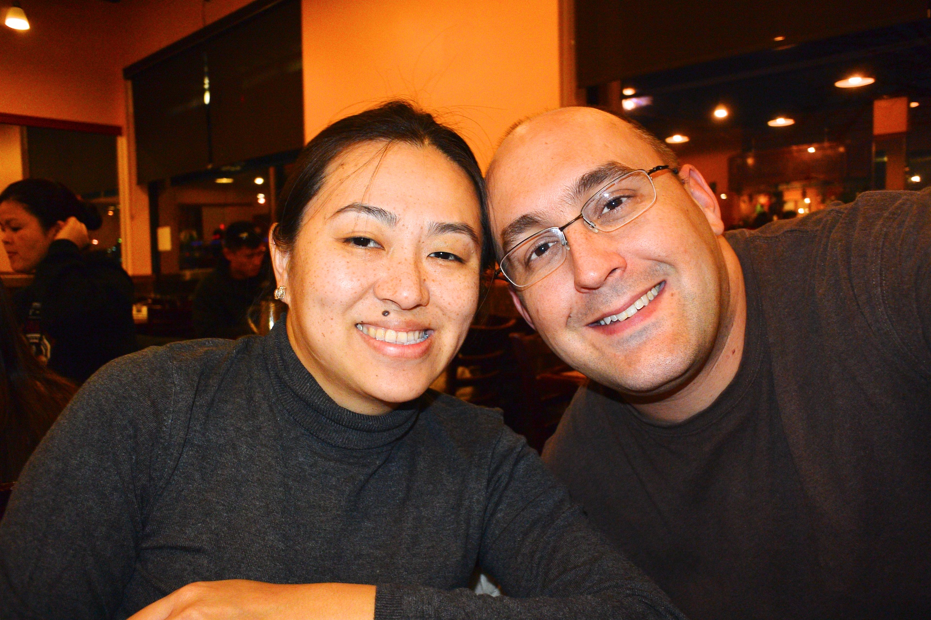 Enjoying a nice pre-Christmas dinner in December 2013, when I knew I had finally made it. I had conquered the very worst that my cancer experience had thrown my way, found a new philosophy on which to live life, and some amazing new friends to share it with. I'm brimming with energy and optimism in this photo, knowing that I was going to come back better and stronger than ever, and I did.