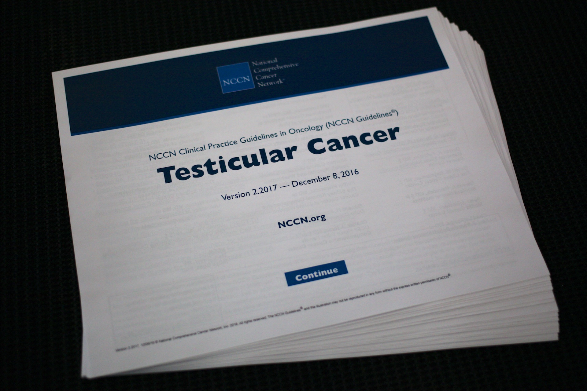The NCCN Guidelines are literally the most important guide for any cancer fighter or survivor to have, and the bible by which doctors should be treating their patients.