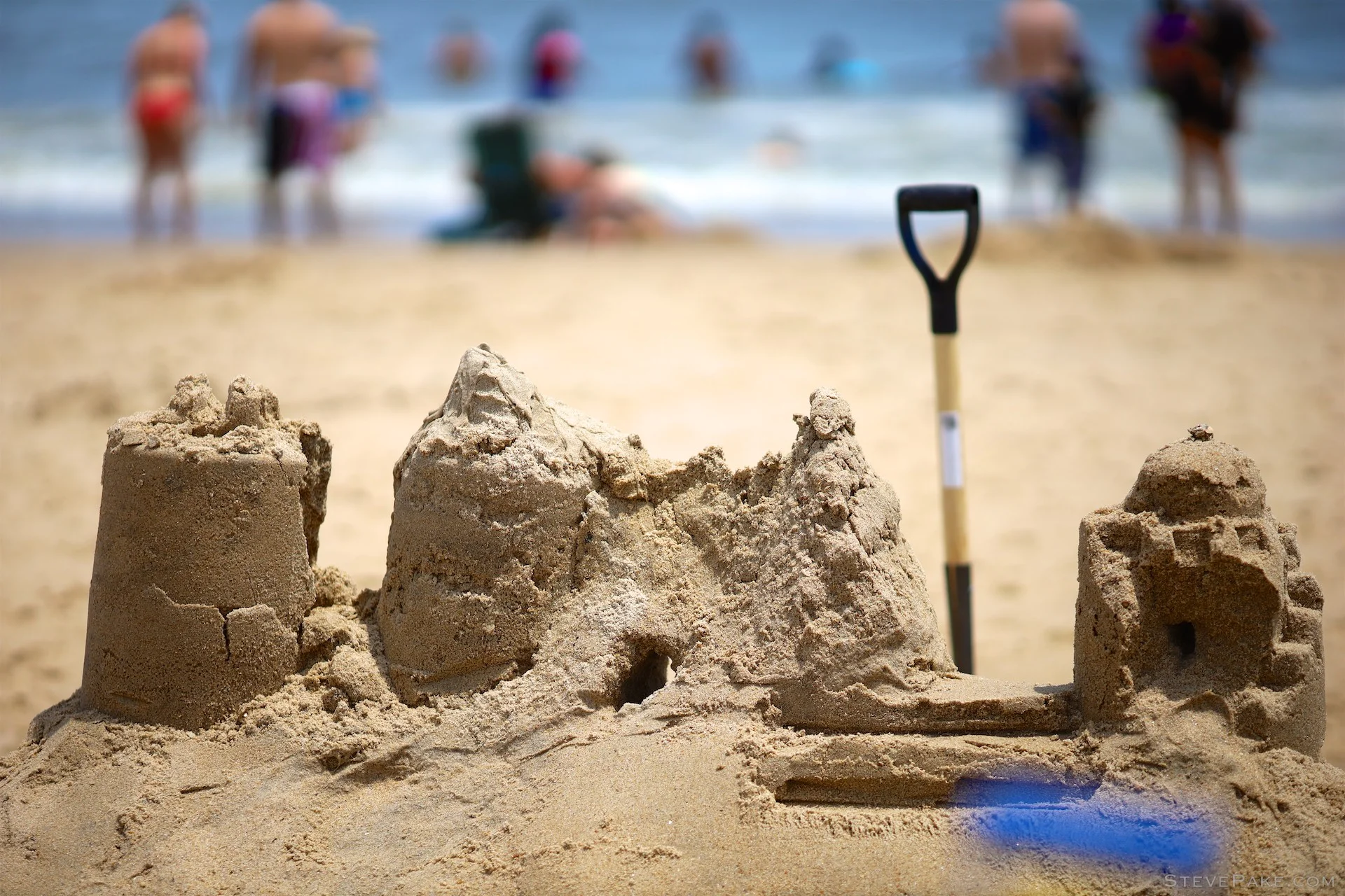 Sand castles at 135mm and f/2.
