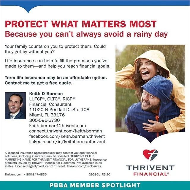 Financial Consultant with Thrivent.

Helping Christians to be Wise with Money utilizing investment and insurance planning.
&bull;
Contact @berman_keith.thrivent for help in teaching your financial goals.
&bull;
&bull;
&bull;
#PBBA #Business #Networki