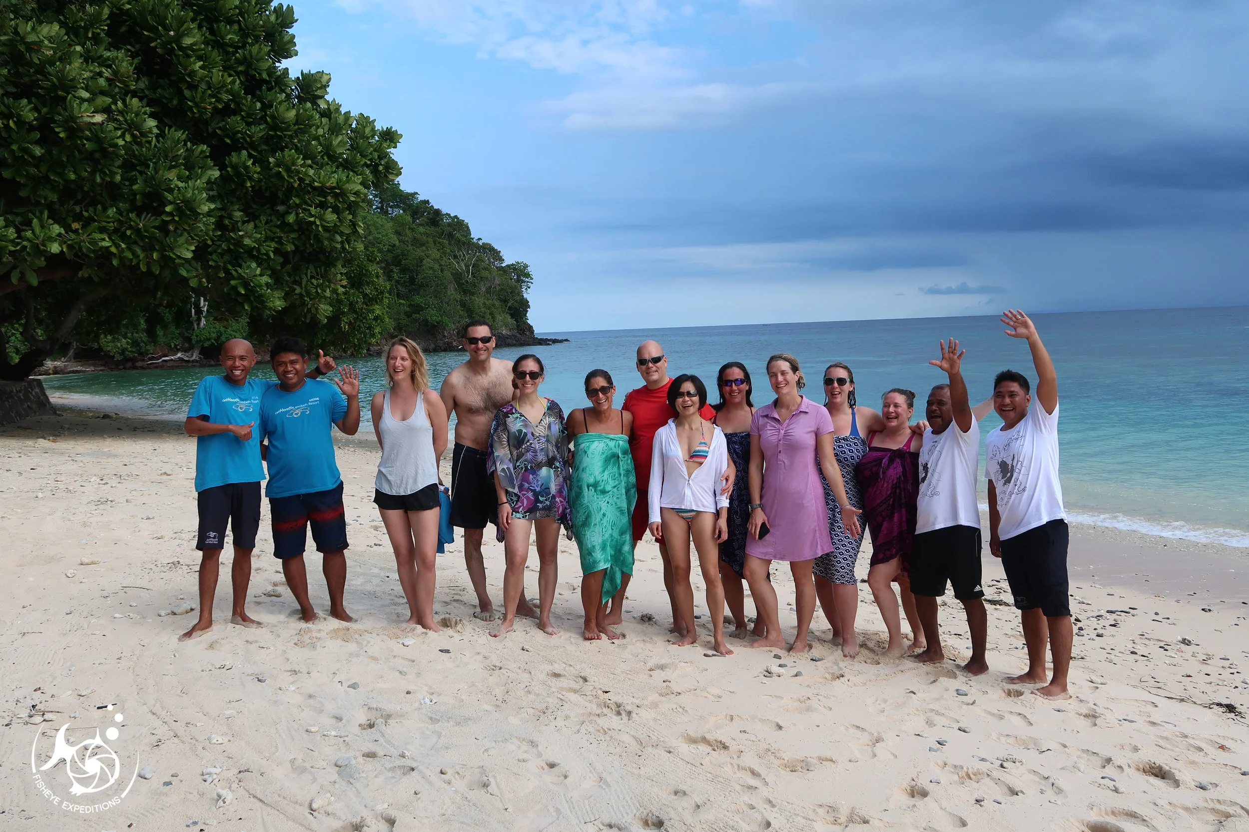 Our group enjoying an awesome full day trip to Bangka Island including 3 dives and lunch at Bangka Resort.