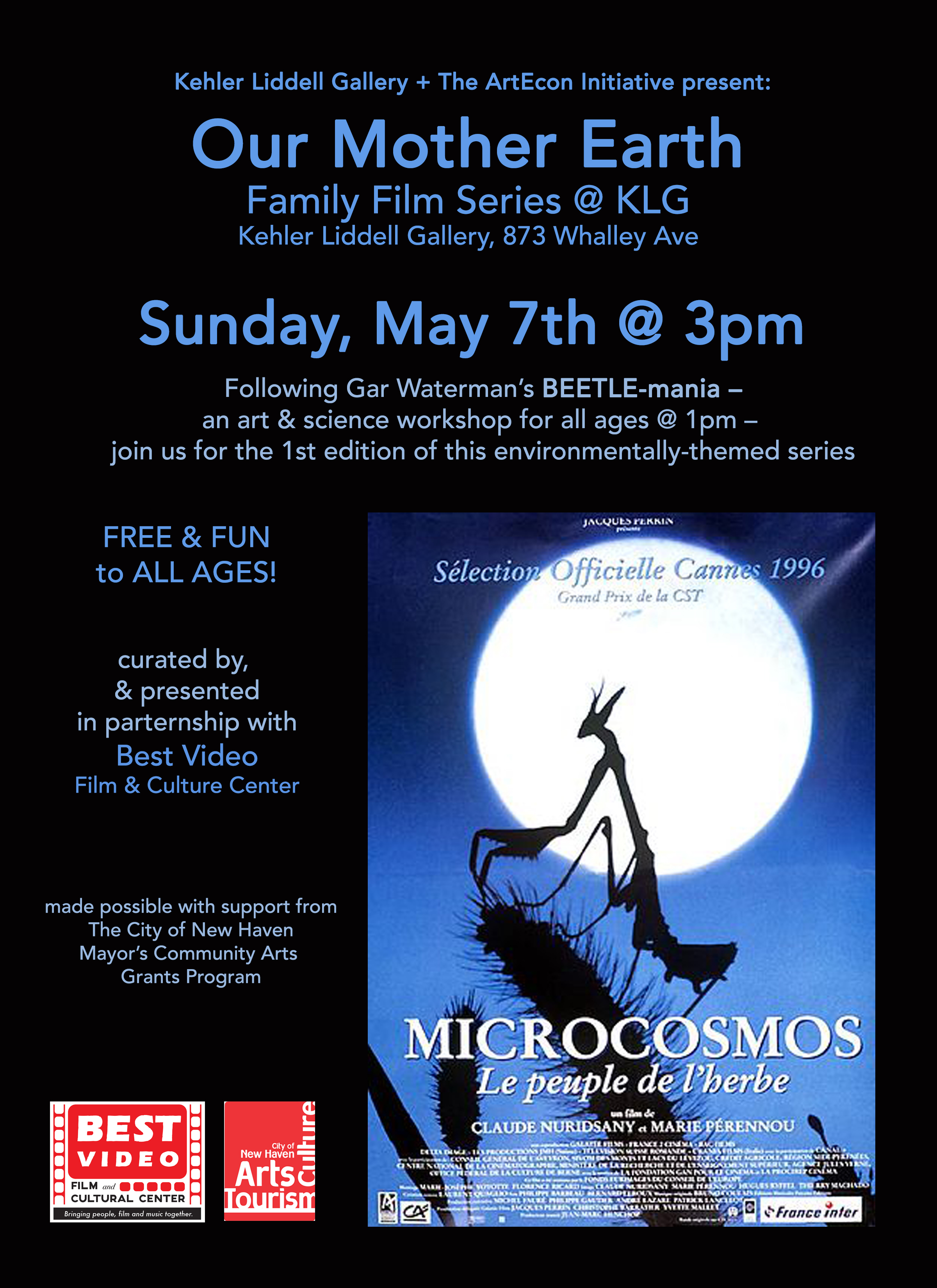 The first edition follows Gar Waterman's Art and Science Workshop: BEETLE-mania, Sunday May 7th @ 1pm.