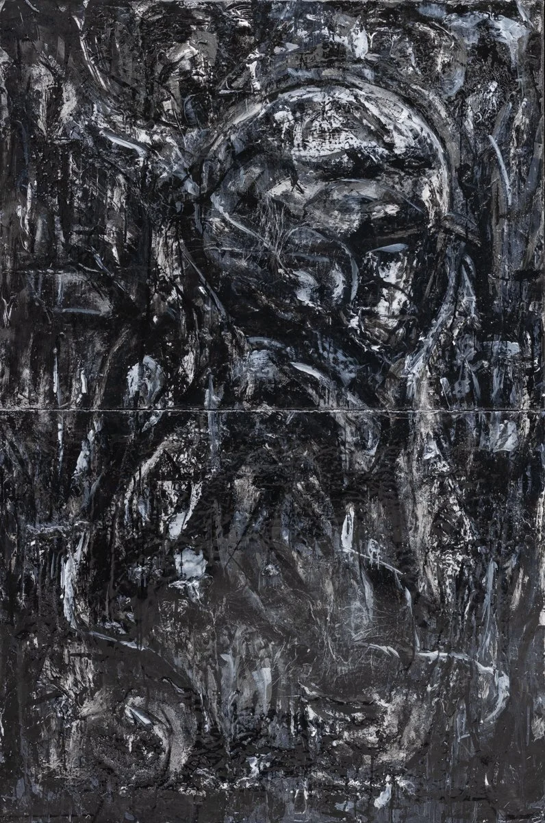  William Butcher III Liberation Embryo Acrylic Painting, Mixed Media 40”x 60” $1500 