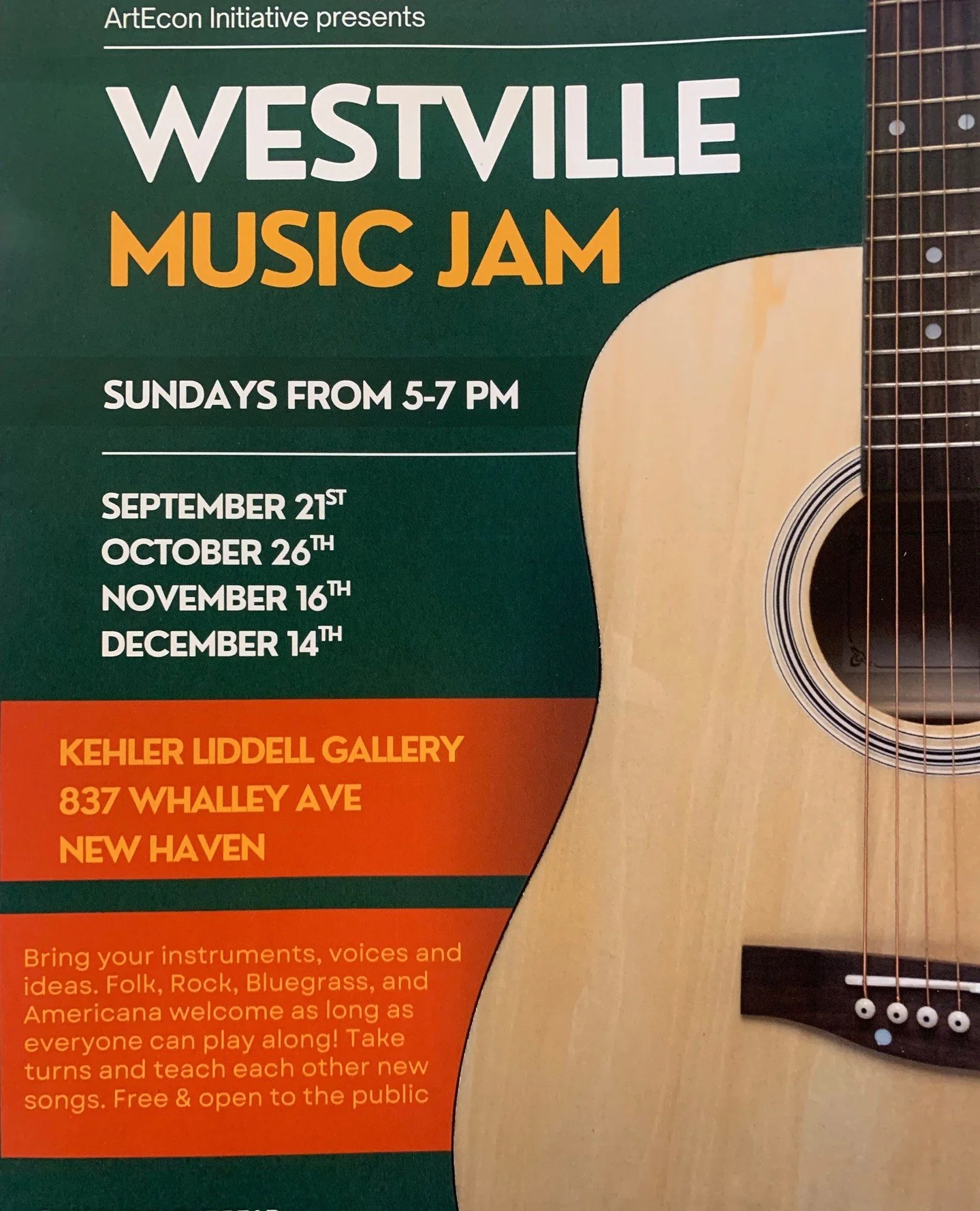 Two things:⁠
1. you don't need to be a musician to enjoy a music jam... join us this Sunday eve in the gallery to tap your feet or play along!⁠
2. tonight is the Westville tree lighting-details on yesterday's post! ⁠
.⁠
.⁠
.⁠
.⁠
.⁠
#kehlerliddellgall