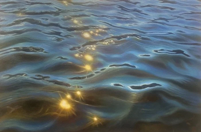 CURRENT, the title of our 10th Annual Juried show, is a theme that artist's responded to in choosing a piece to evoke the tides or electric charge or events being played out in the present.  Our curators and jury made wise choices and the outcome is 