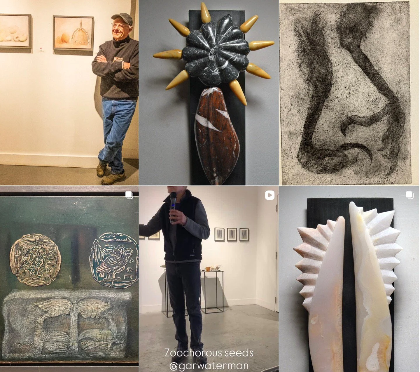 We were just amazed at how lovely our IG grid looks and thought you should see it too! All these images are about our current exhibits by ⁠
⁠
Tom Edwards: BIRD⁠
Gar Waterman: SEED⁠
⁠
Gallery Hours:  Fri-Sun 12-5pm. ⁠
Grab a friend and coffee and come