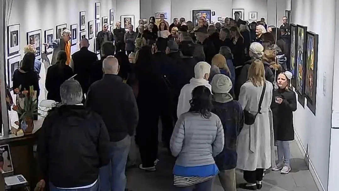@seankernan and @frankbruckmann brought in impressive numbers for their opening reception last Sunday, as evidenced by the surveillance cam!⁠
⁠
Until April 19th you can see their 2 solo exhibitions!⁠
Fri-Sun, 12-5pm or by appointment⁠
⁠
.⁠
.⁠
.⁠
.⁠
.
