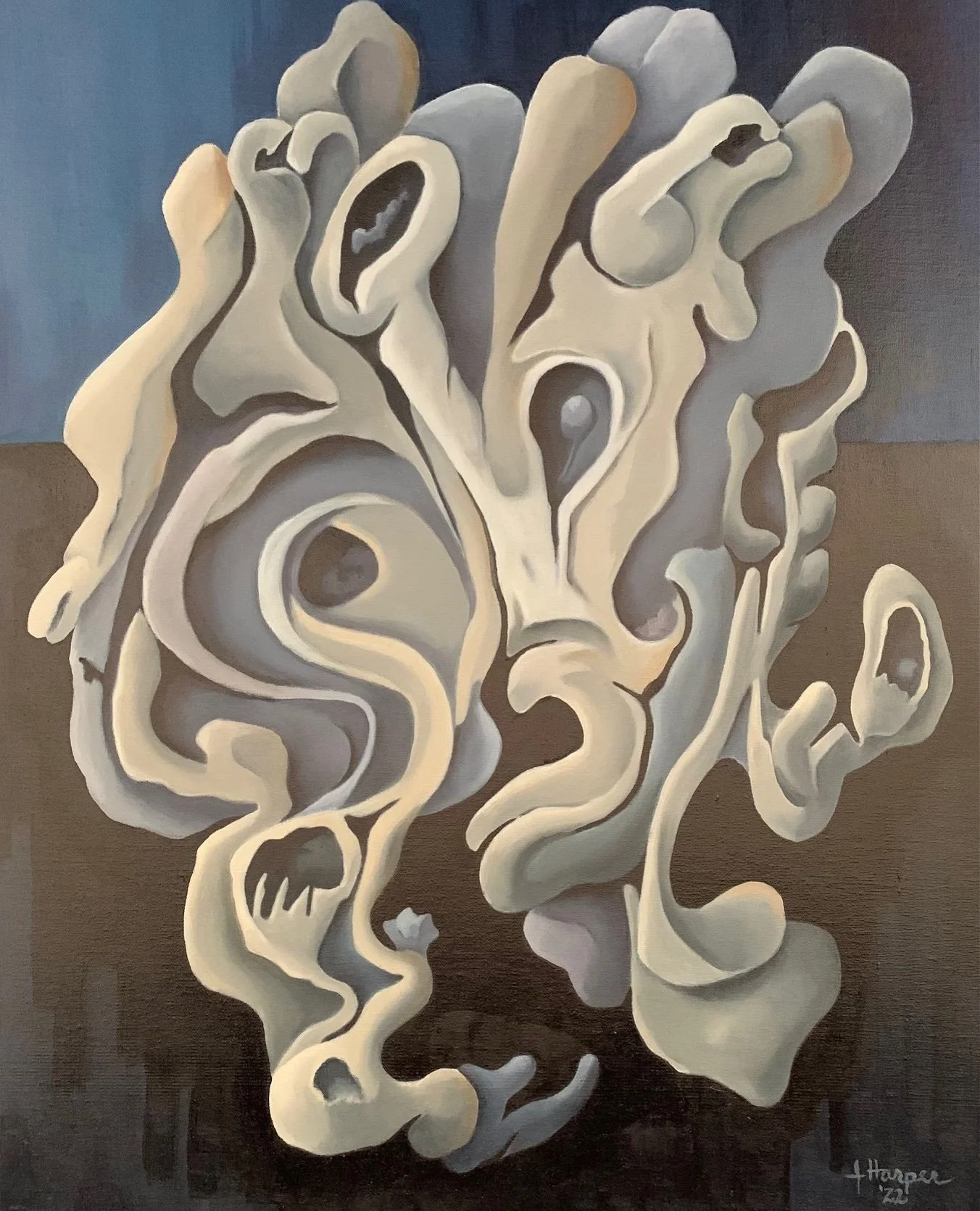 MORE NEW ARTIST MEMBER WORK!  Welcome to doctor-turned-artist John Harper @jdoc0805⁠
⁠
Mysterious Anatomy Oil on Linen Panel.⁠
Drowning in a Deep Dive⁠
Nudes Crossing the River⁠
⁠
.⁠
.⁠
.⁠
.⁠
.⁠
#kehlerliddellgallery #newhavenart #artscouncilnewhaven
