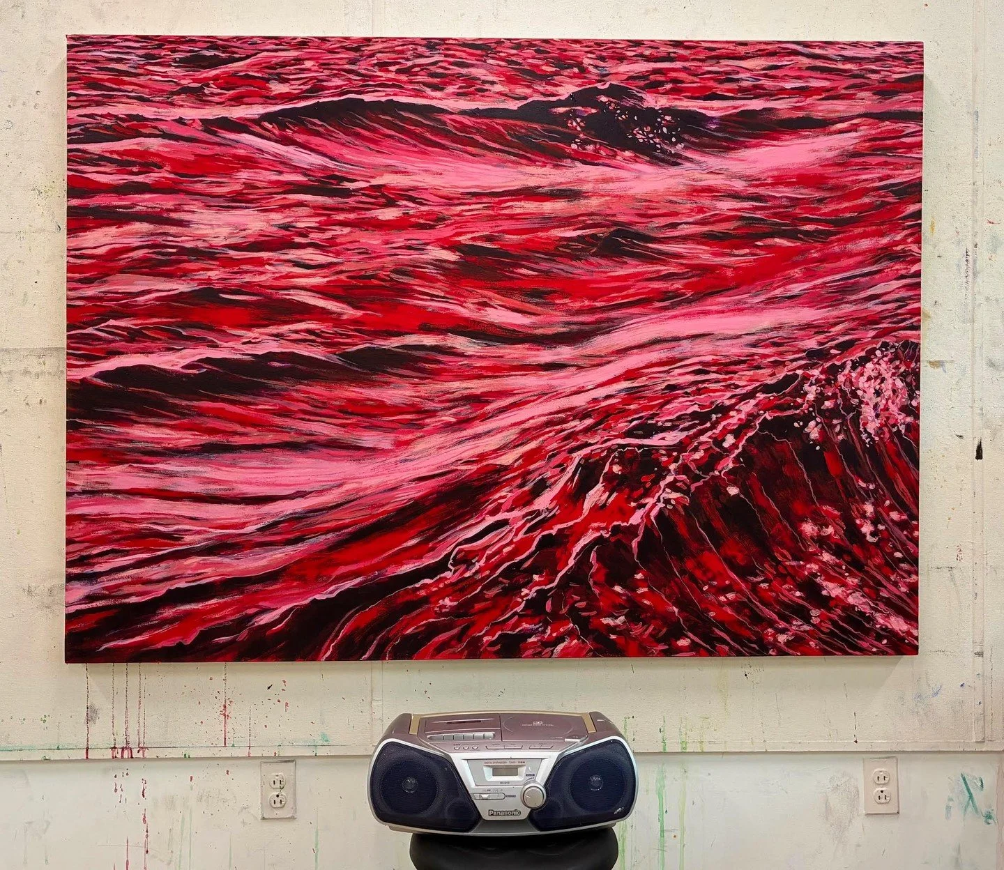 Sean Patrick Gallagher: These Wine-Dark, Warming Currents, Rising. No horizon, no land beyond the vast, red waters. Lateral expanse, a continual horizontal immersion and &ldquo;wine-dark&rdquo; sea, a reference describing the Odyssey and Iliad. Via c