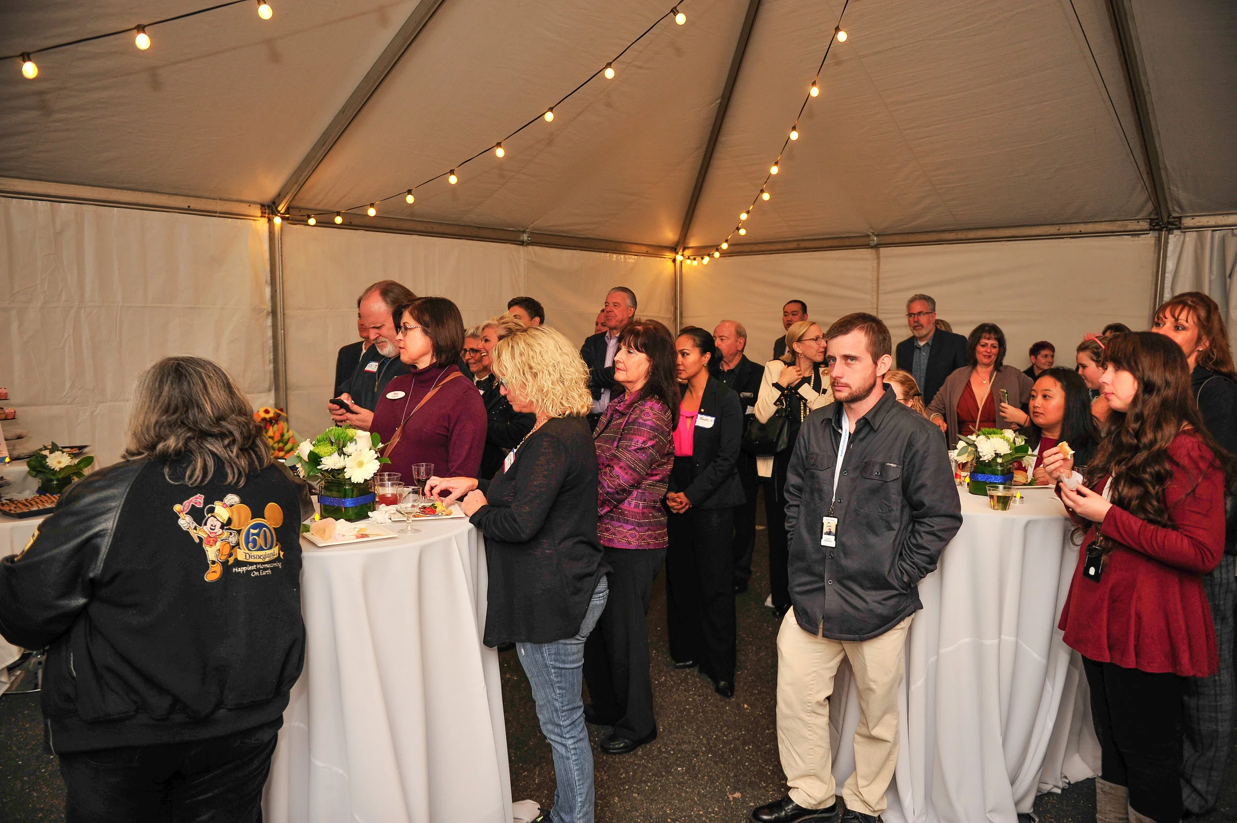 Attendees listen while Cates explains the StemExpress journey.