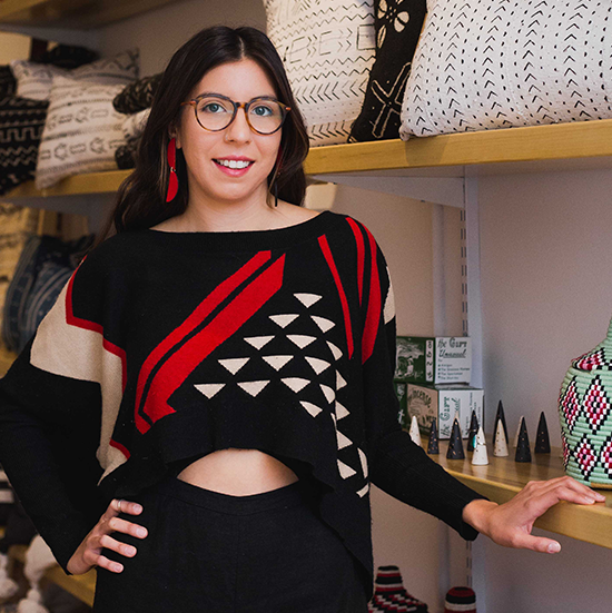 Agostina Ele at her shop Valiente Goods in Columbus, Ohio.