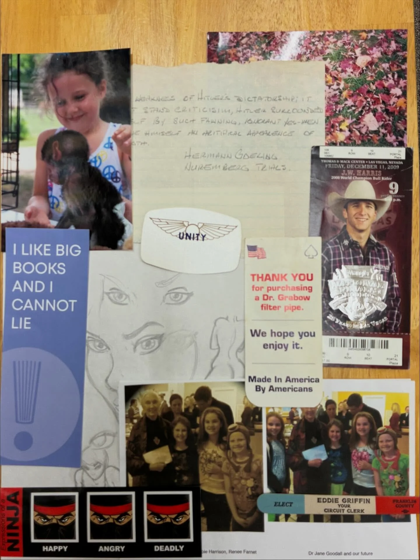 We found all this great stuff in books this week. Check it out:

- Expressions of a Ninja

- &ldquo;Jane Goodall and our future&rdquo;

- Elect Eddie Griffin Circuit Clerk nail file

- Thank you for purchasing a Dr. Grabow filter pipe

- &ldquo;I LIK