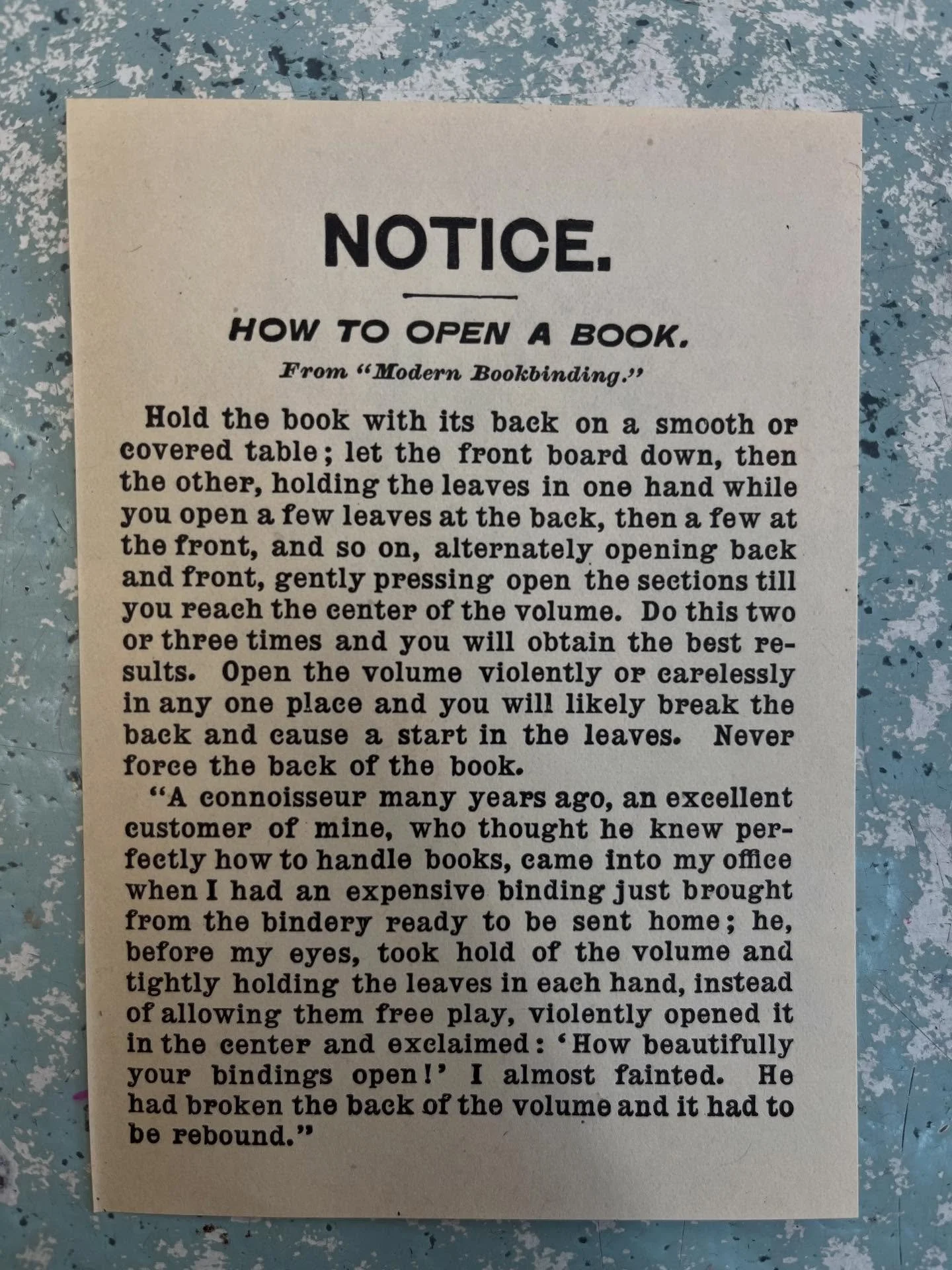 &ldquo;How to open a book&rdquo; advice from 1904.