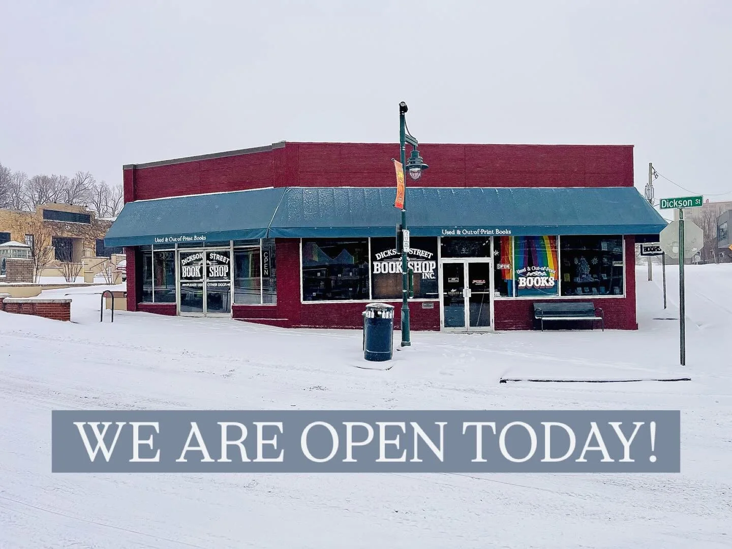 1/25- Our dedicated staff is walking in today! We will be open from 10-4. If you&rsquo;re walking around in this winter wonderland come by and see us!