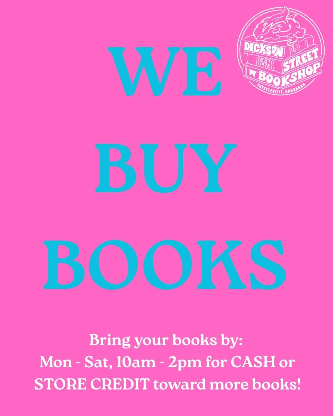 Spring has sprung a couple days early this year! If you&rsquo;re doing a little spring cleaning, remember that we buy books 10am to 2pm, everyday but Sunday. Bring your books, CDs, DVDs, games, etc by and get some cash or store credit!