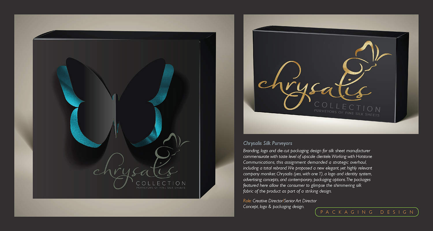 Chrysalis Silk Sheet Packaging and Logo