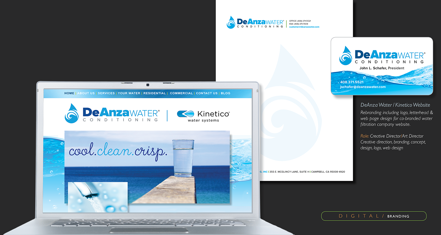 DeAnza/Kinetico Co-Branded Water Website and Identity Design