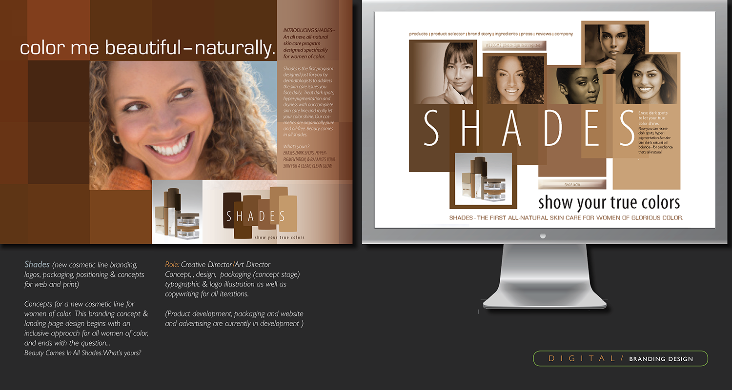 Shades Skin Care Products Website Branding