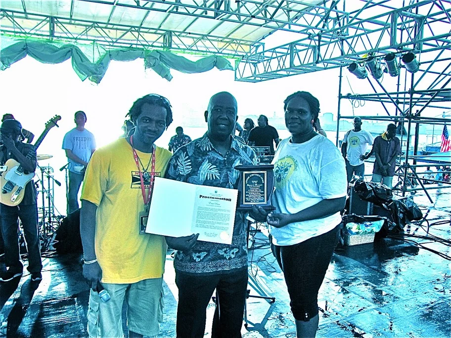 South Jersey Caribbean Cultural Organization presents Author Ewart Rouse with cricket award and proclamation from the Mayor of Camden, NJ