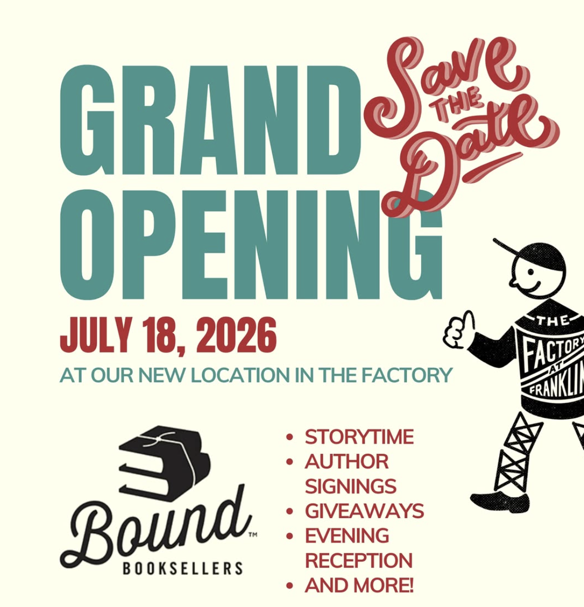 BOOK SIGNING - BOUND BOOKSELLERS