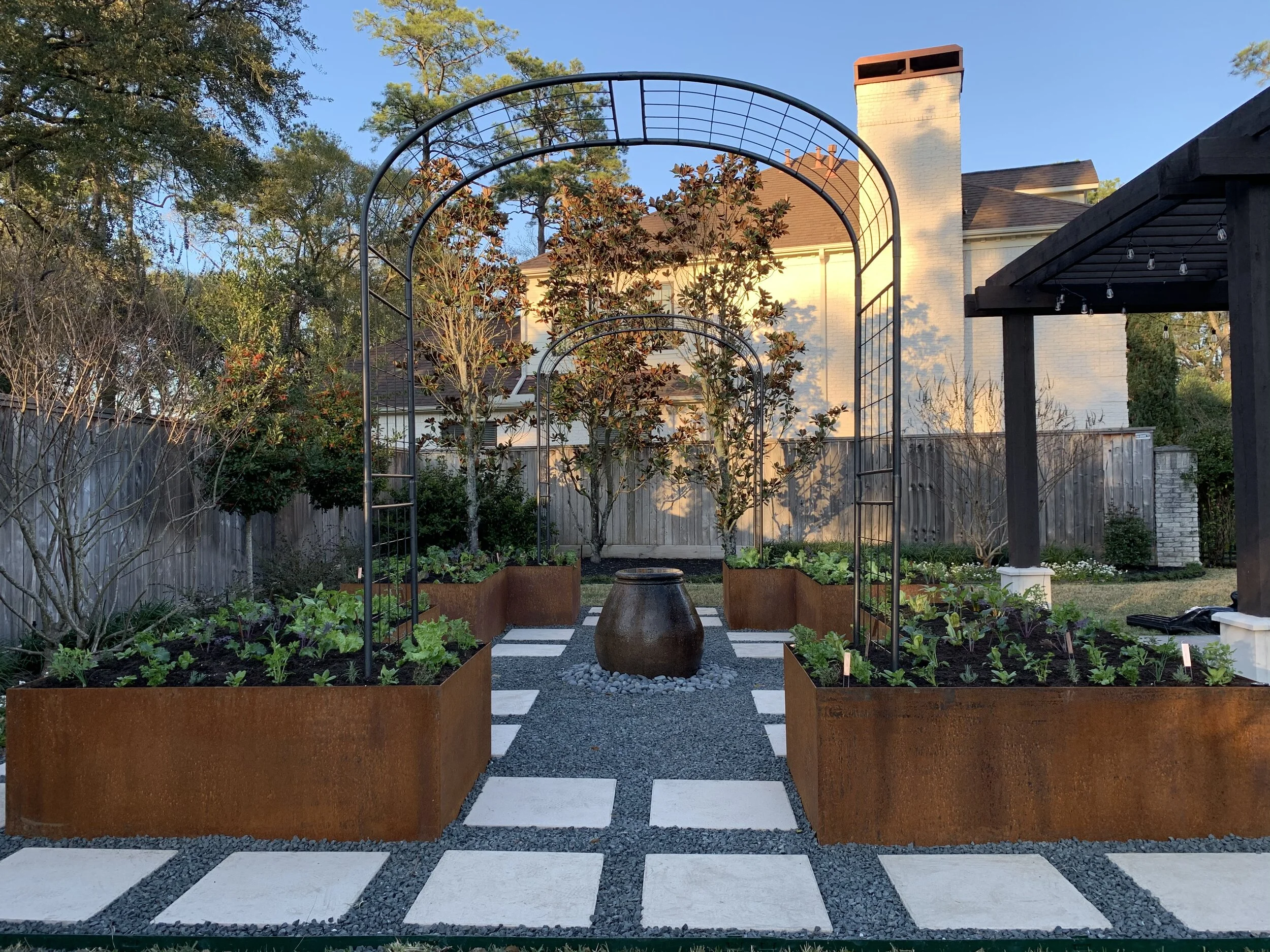 Formal Potager Kitchen Garden in Houston