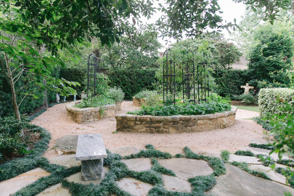 Stone Raised Beds Designed By Rooted, Roots Landscaping Houston