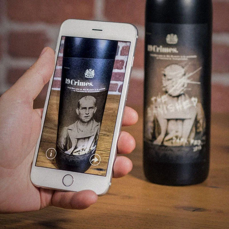 AR-enhanced living wine labels from 19 Crimes