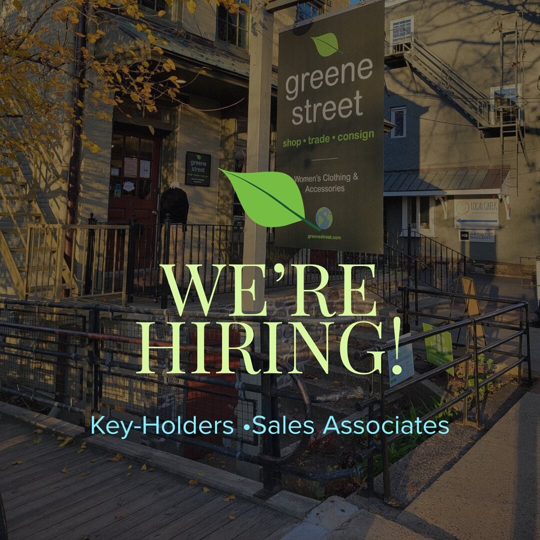 We&rsquo;re hiring!💚 We&rsquo;re looking for Part-Time Key Holders &amp; Sales Associates to join our Greene Team at Lambertville. 🌱

Greene Perks:
🌿Get first dibs on the trendiest of fashions for a fraction of the retail price!💸
🌿 amazing merch