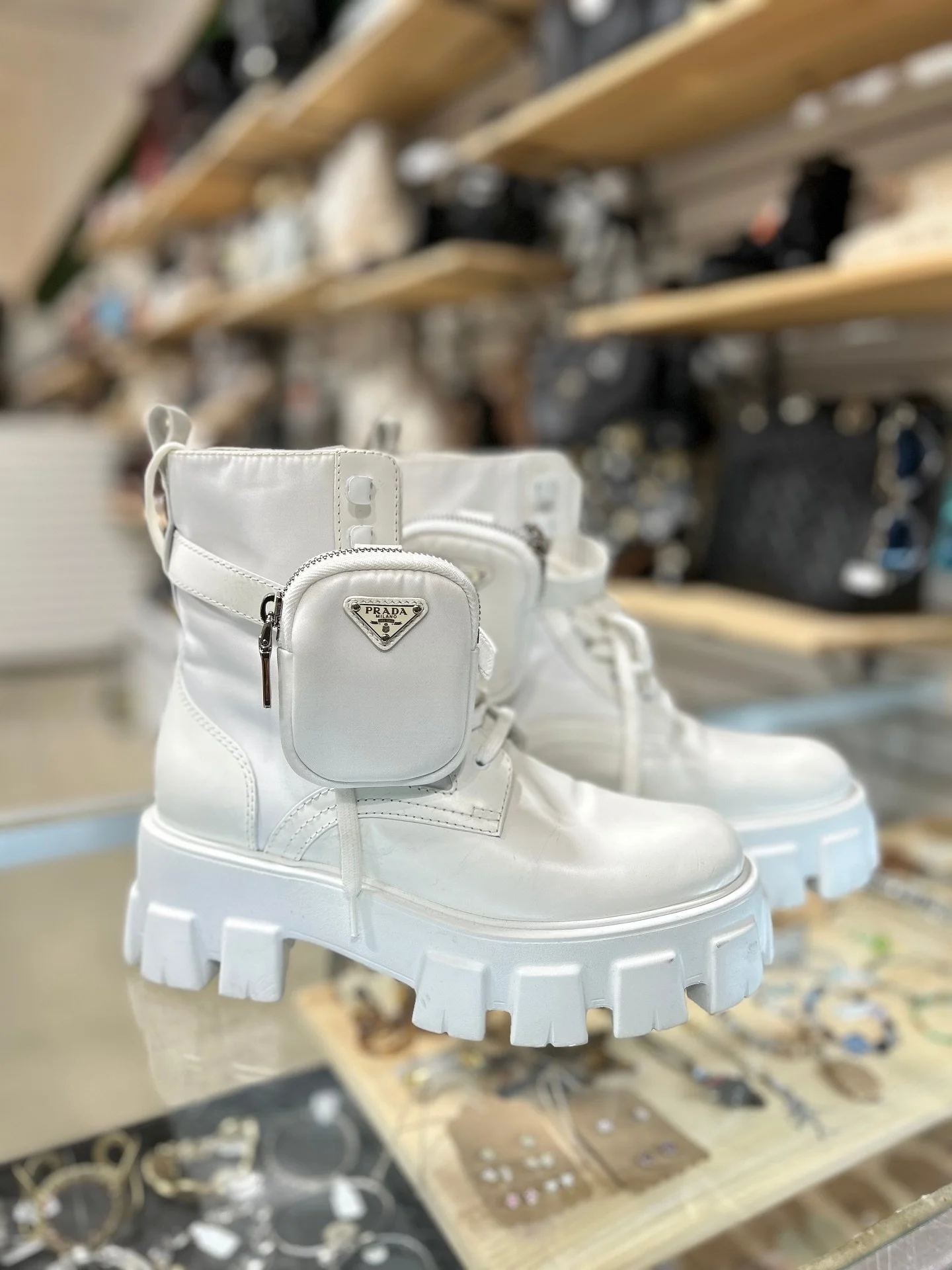 ✨Prada✨ Just in at @greenestreetexton!! 

Size 37.5 $575.95

Call or email us for inquiries!
📞610-466-5713
📧fairfield@greenestreet.com