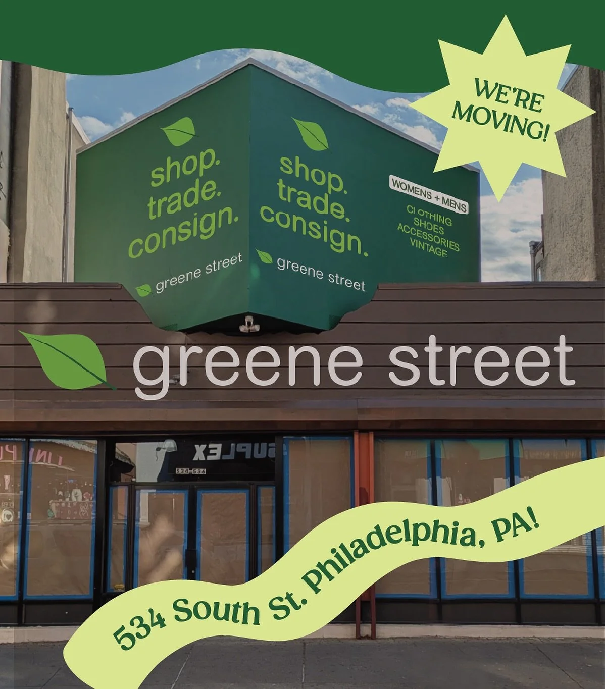 🌟Exciting news!!🌟 @greenestreetsouthstreet is moving right down the street to a new beautiful bigger space THIS JANUARY!!!!🙌

We will be moving from 700 South St to 534 South Street (right down the street!)

More details to come!💫