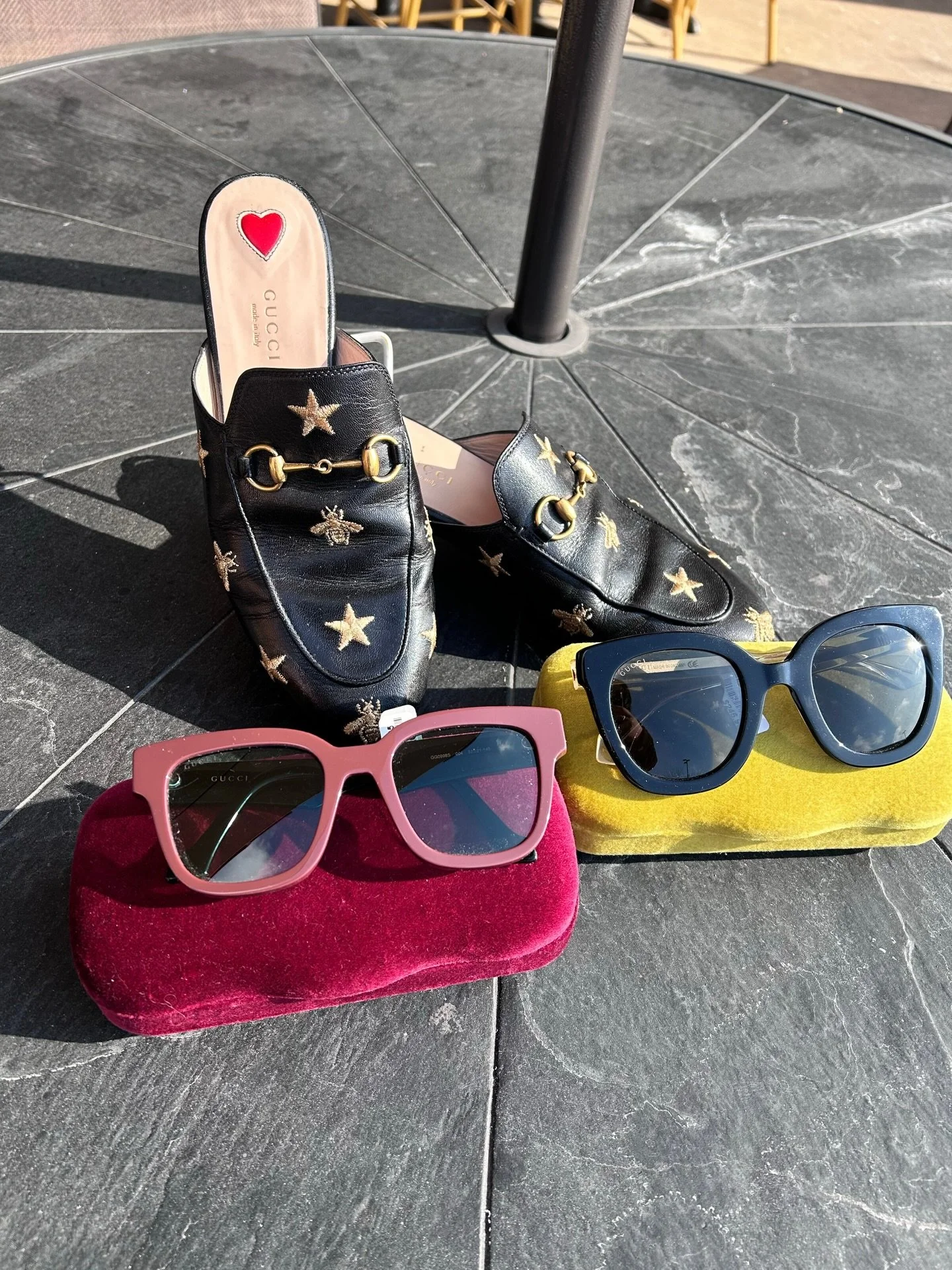 Gucci-licious!😍 New finds from @greenestreetgateway!✨

&bull; Loafers: Size 38 $375.95
&bull; Black sunnies $245.95
&bull; Pink sunnies $220.95

Call or email us for inquiries!
📞484-367-7412
📧gateway@greenestreet.com