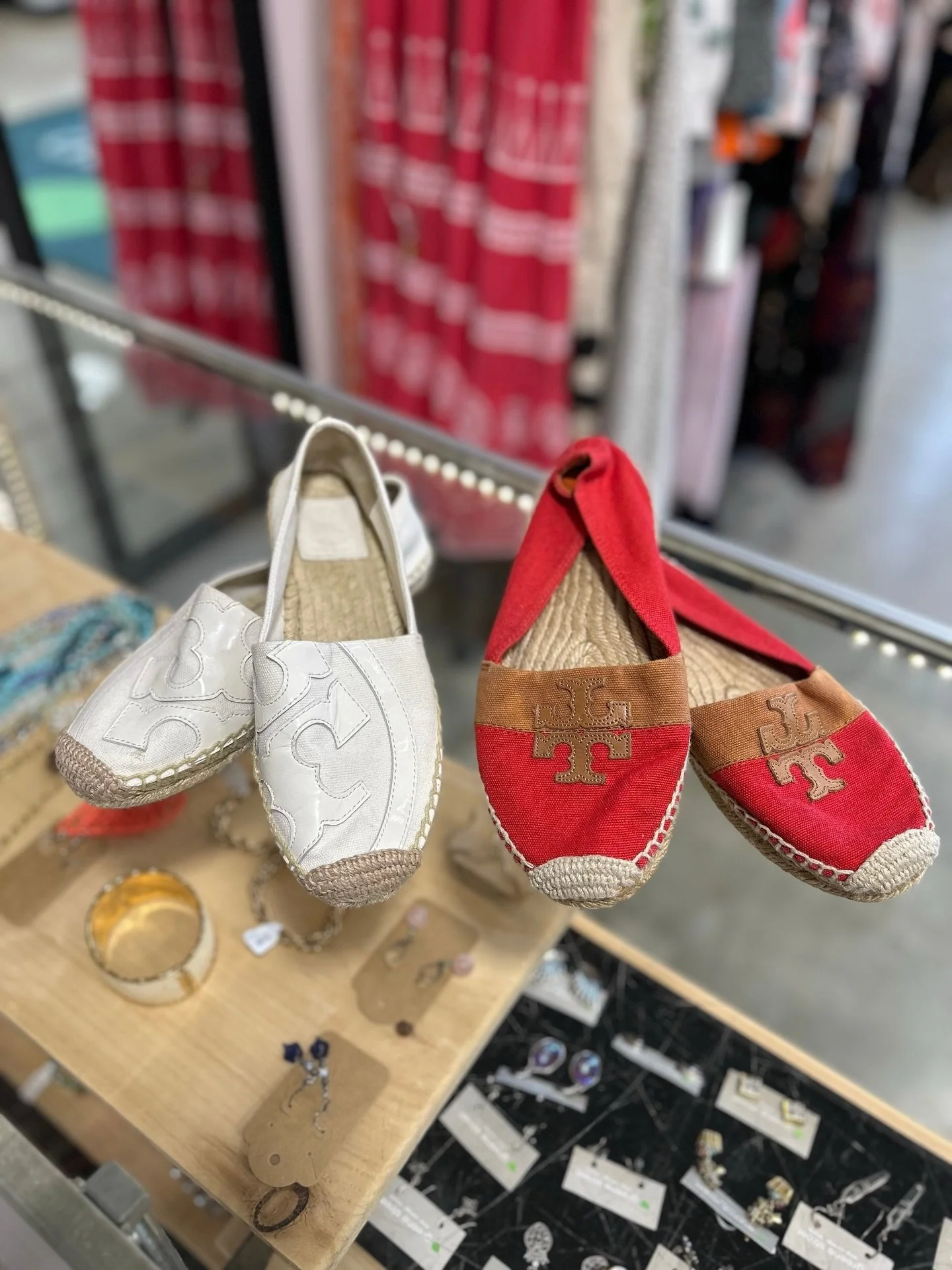 Espadrille season is finally here!🌼 Scoop up these new Tory Burch finds from @greenestreetexton 

Red: Size 8 $30.95
White: Size 5.5 $41.95

Email us for inquiries!
📧fairfield@greenestreet.com