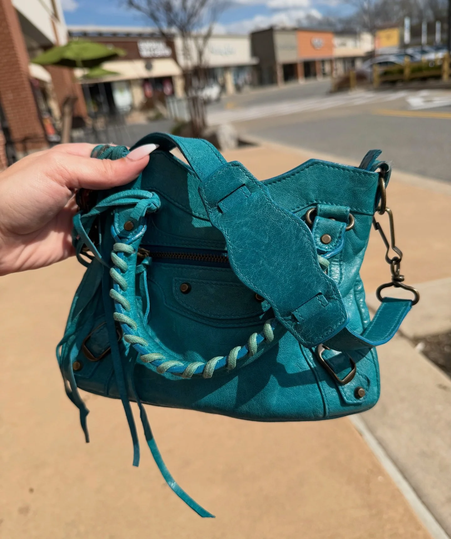 Add a pop of color to your look with this gorgeous Balenciaga motocross mini bag! New in at @greenestreetgateway!✨ 

$556.95
✅Authenticated via Entrupy

Email us for inquiries!
📧gateway@greenestreet.com