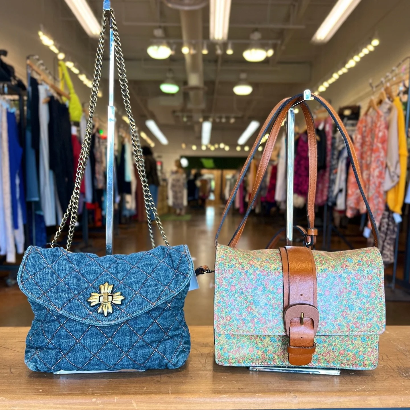 New Patricia Nash finds from @greenestreetenglishvillage!😍

&bull;&nbsp;Denim quilted bag $34.95
&bull; Floral flap bag $55.95
&bull; Burgundy floral saddle bag $50.95 (left)
&bull; Burgundy flap tassel bag $55.95 (right)
&bull; black messenger bag 