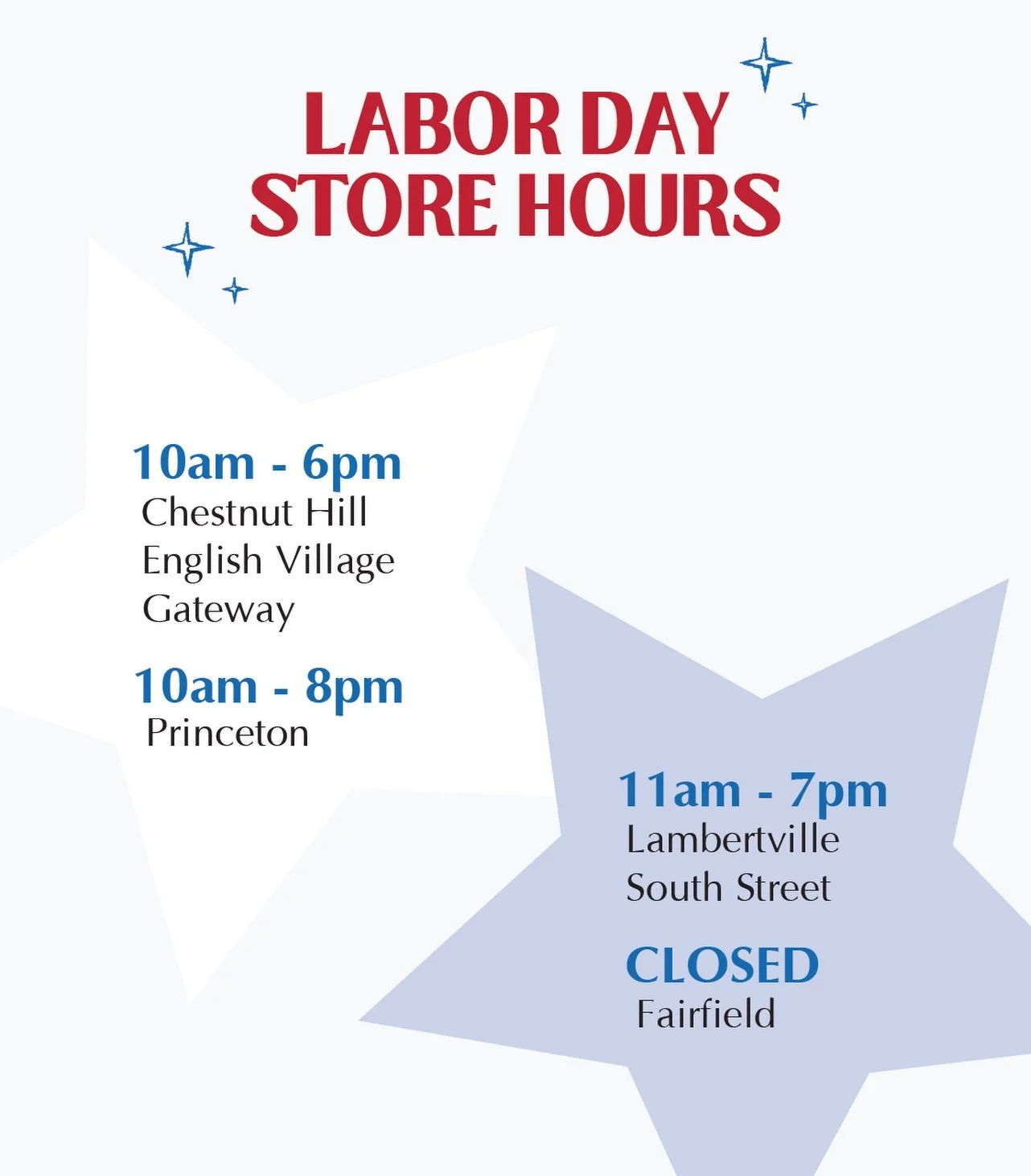 Labor Day Store Hours❤️🤍💙