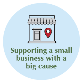 Supporting a small business with a big cause icon