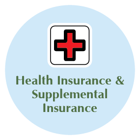 Health insurance and supplemental insurance icon