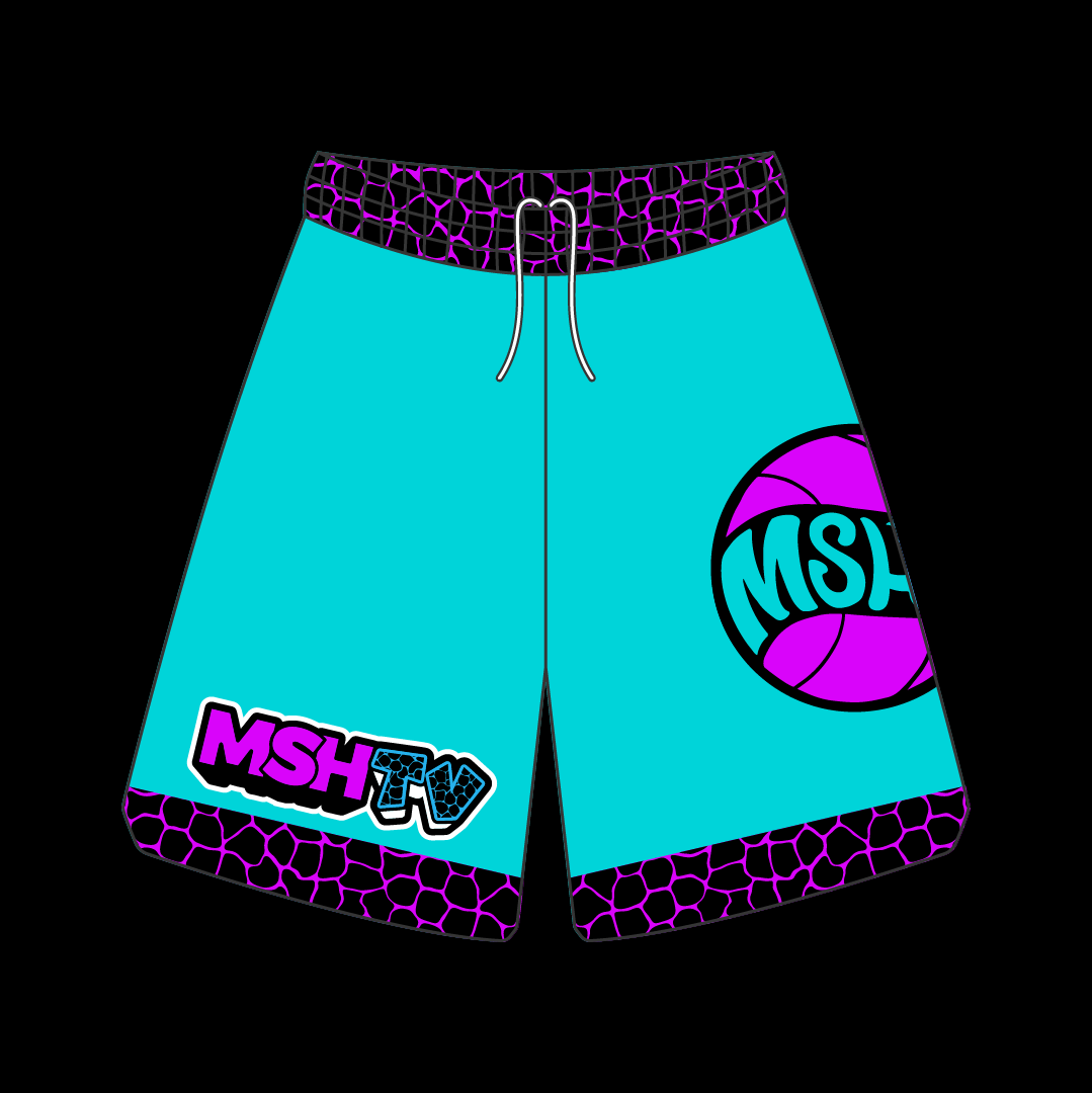 MSHTV Shorts - Teal and Purple — MSHTV Clothing