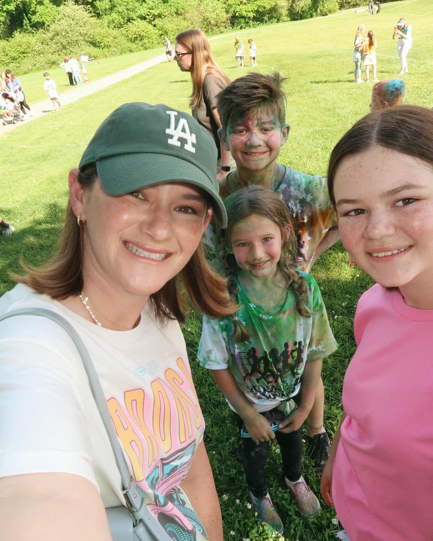 Color run!! 🩷🩵💚💛🧡💜 Hudson&rsquo;s last year of elementary school and Savvy came to help!