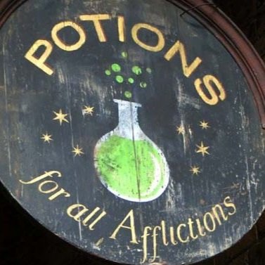 Potions for all Afflictions sign in Diagon Alley